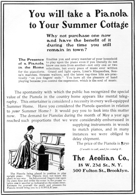 Aeolian 'Pianola' Piano Player