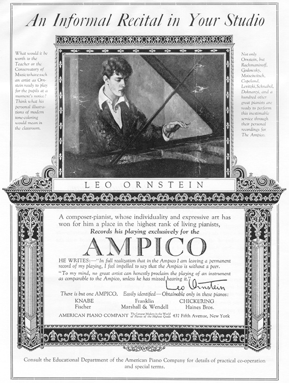 Advertisement for the Ampico Reproducing Piano