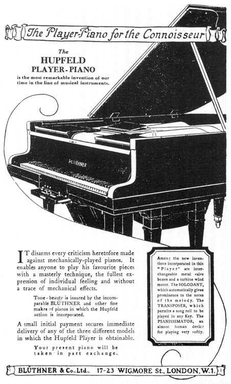 Bluthner Hupfeld player piano