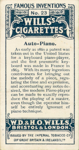 Wills's Cigarette Card - Reverse